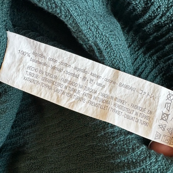 Zara Trafaluc 100% Cotton Tie Midi Dress, Green, Size Small - Picture 4 of 4